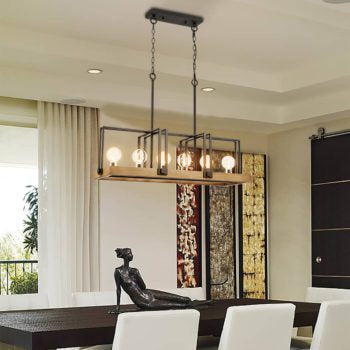 Pordenone Farmhouse 6-Light Chandelier Dining Room Island Pendant Fixture